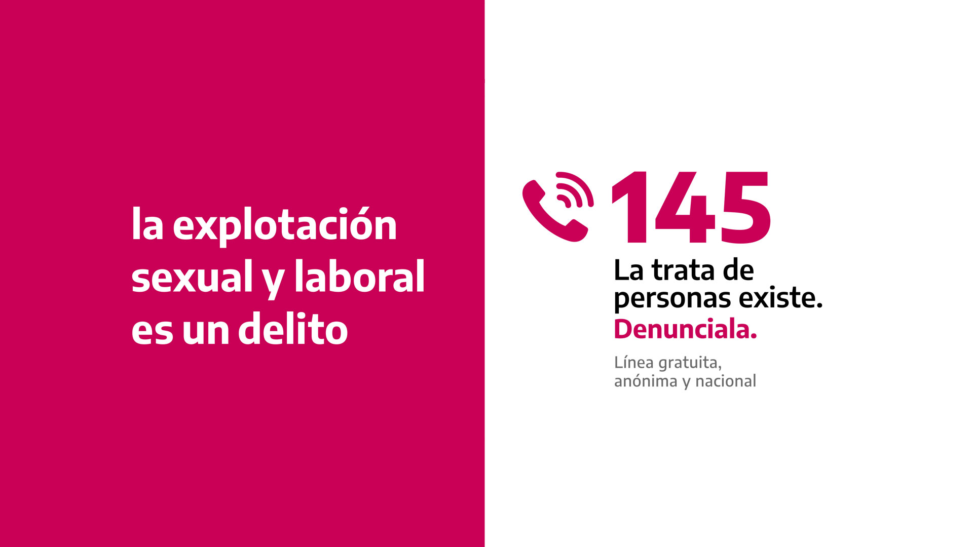 Proyecto busca reforzar la difusión de la línea 145 contra la trata de personas en Río Negro